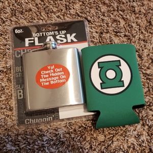 NIB Novelty F*** U Flask and Green Lantern Koozie